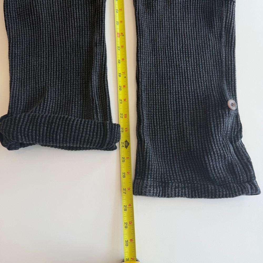 Free People FP One Waffle Knit Cargo Pants Washed Black Thermal Joggers XS Boho - Picture 5 of 9